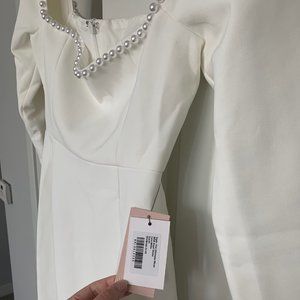 The Ultimate Muse Midi Pearl Dress - White - XS